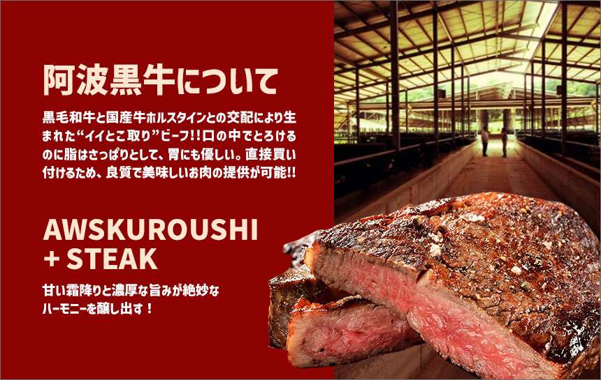 ☆希少部位☆　贈答用　阿波黒牛ステーキセット 竹　1100g